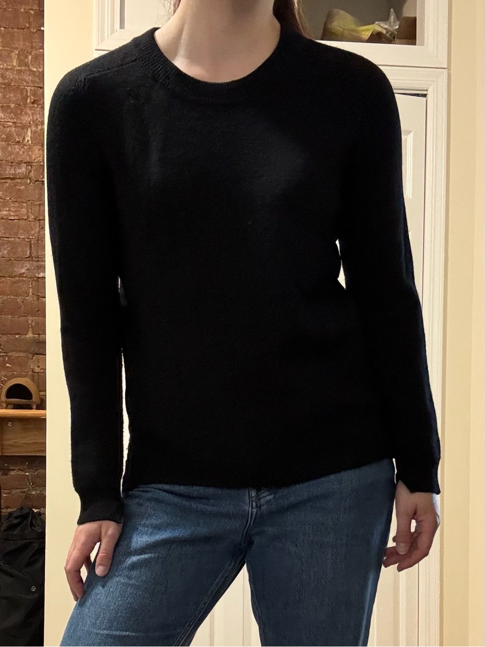 rag & bone Black Crewneck Sweater